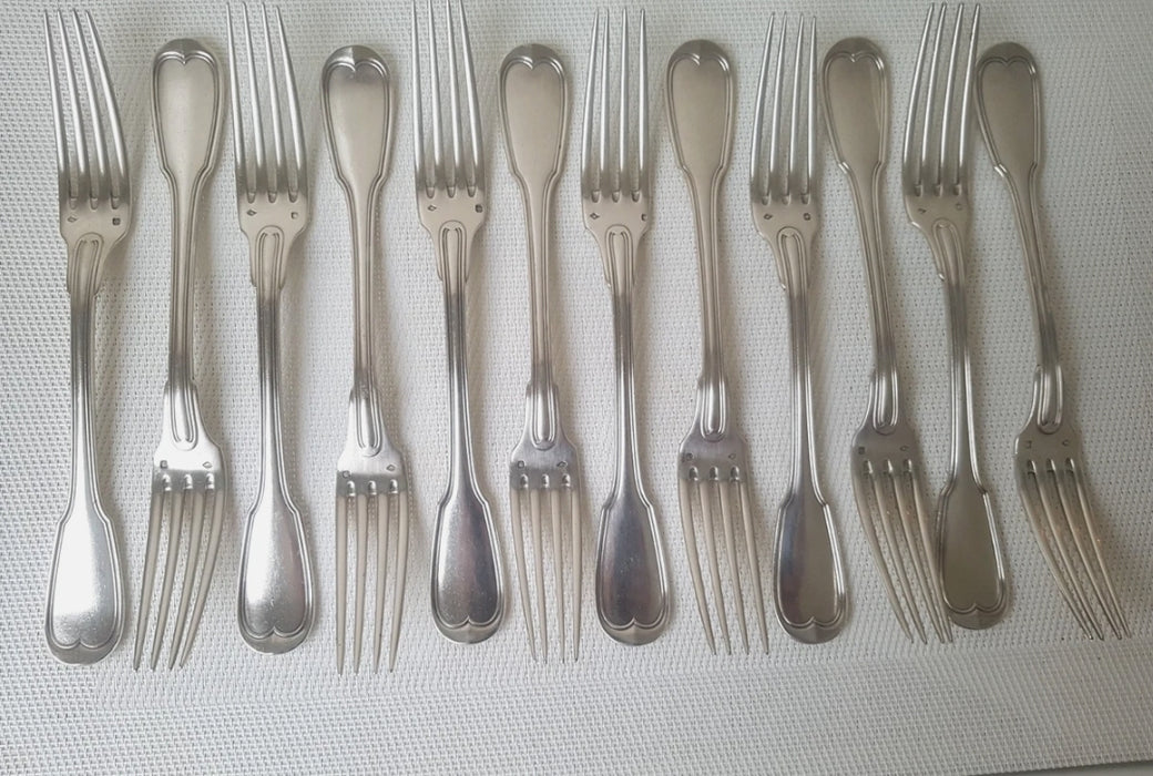 Ménagère 24 pièces en ARGENT. Couverts de table - Poinçons Minerve 1 + S.F.O