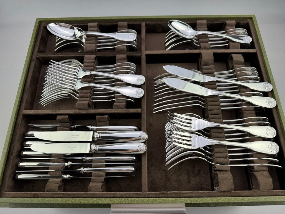 Christofle - Service de table pour 12 (127) - Vendôme Coquille - Plaqué(e) argent