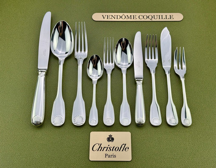Christofle - Service de table pour 12 (127) - Vendôme Coquille - Plaqué(e) argent