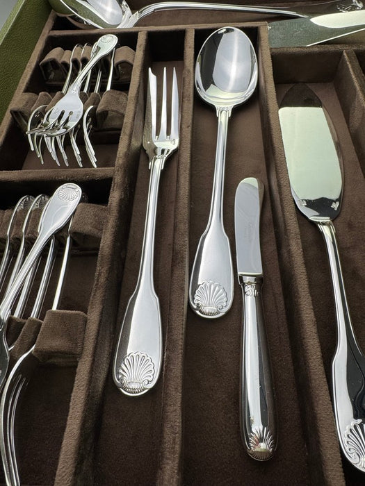 Christofle - Service de table pour 12 (127) - Vendôme Coquille - Plaqué(e) argent