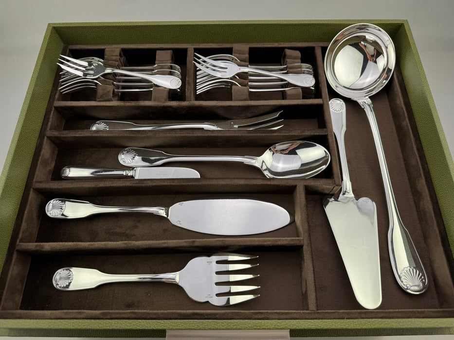 Christofle - Service de table pour 12 (127) - Vendôme Coquille - Plaqué(e) argent