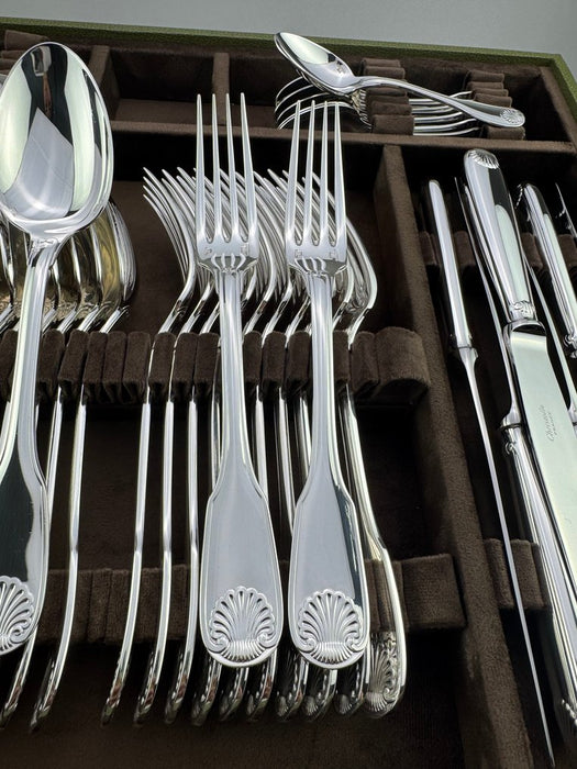 Christofle - Service de table pour 12 (127) - Vendôme Coquille - Plaqué(e) argent