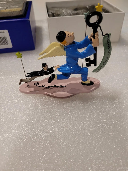 Tintin La Clé des Champs  Leblon Figurine Rare et Authentique