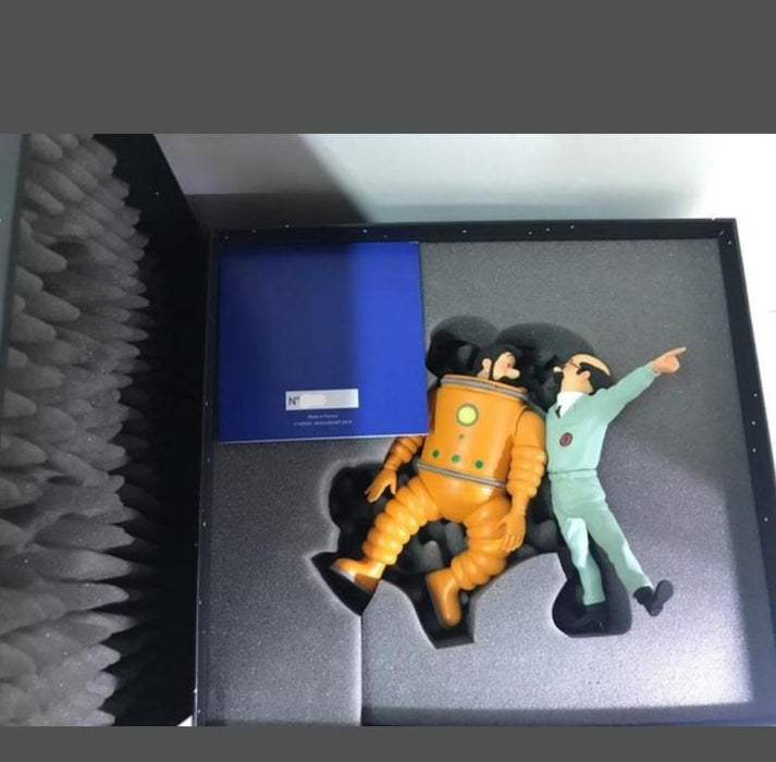 Figurine de collection Tintin  Haddock & Tournesol sur la Lune  Ateliers Fariboles
