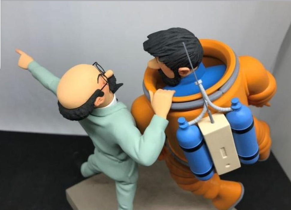 Figurine de collection Tintin  Haddock & Tournesol sur la Lune  Ateliers Fariboles