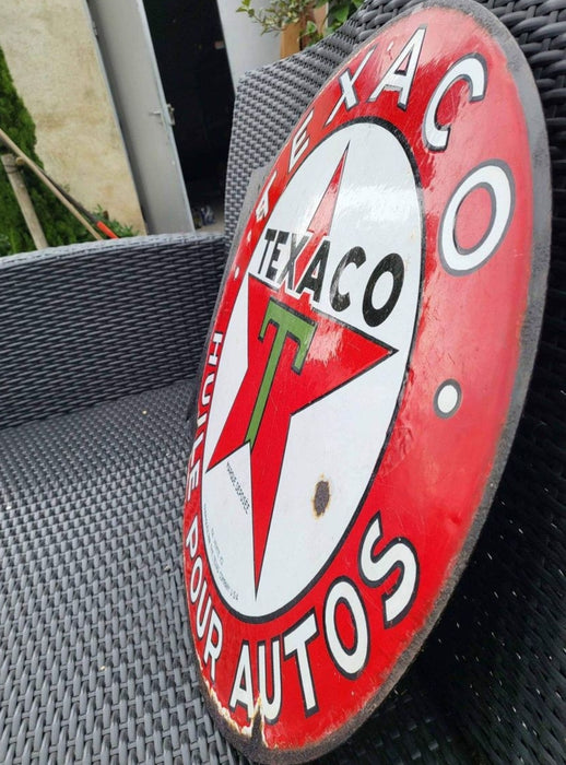 Plaque Émaillée Huile Texaco