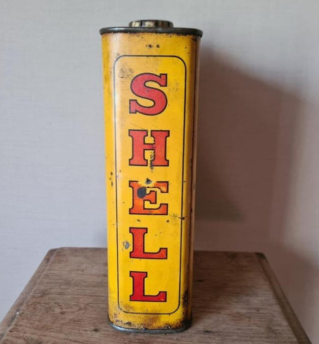 Ancien Bidon D'huile Shell  d’essence métal vintage collection Shell