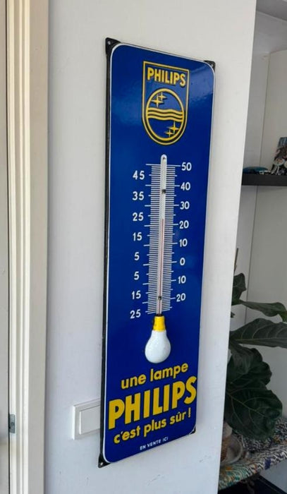 Thermomètre publicitaire en émail PHILIPS