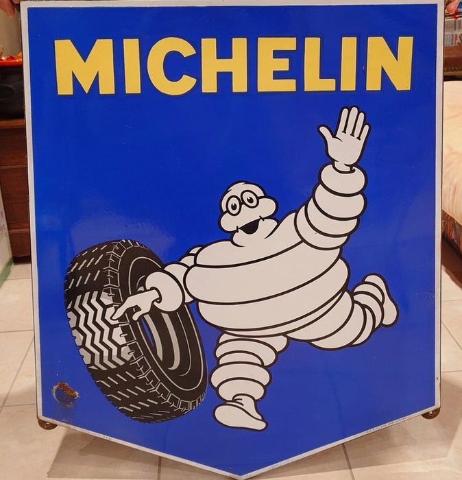 Plaque émaillée ancienne Michelin Bibendum