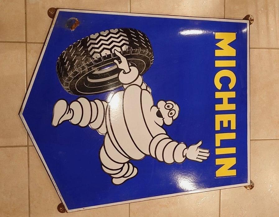 Plaque émaillée ancienne Michelin Bibendum