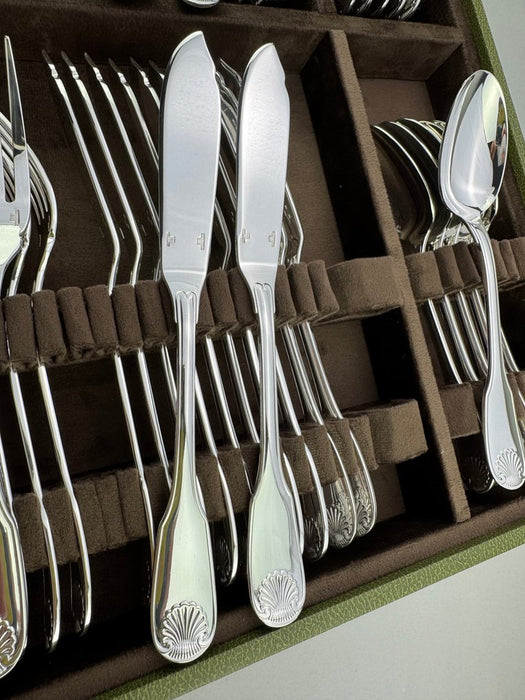 Christofle - Service de table pour 12 (127) - Vendôme Coquille - Plaqué(e) argent