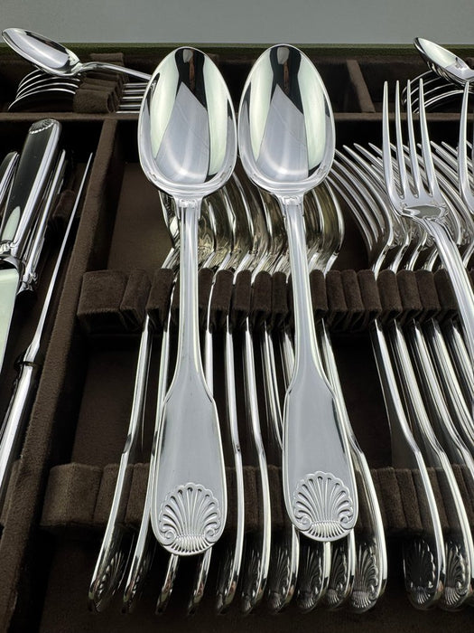 Christofle - Service de table pour 12 (127) - Vendôme Coquille - Plaqué(e) argent