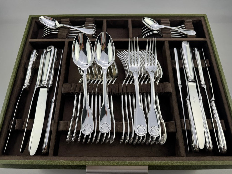 Christofle - Service de table pour 12 (127) - Vendôme Coquille - Plaqué(e) argent