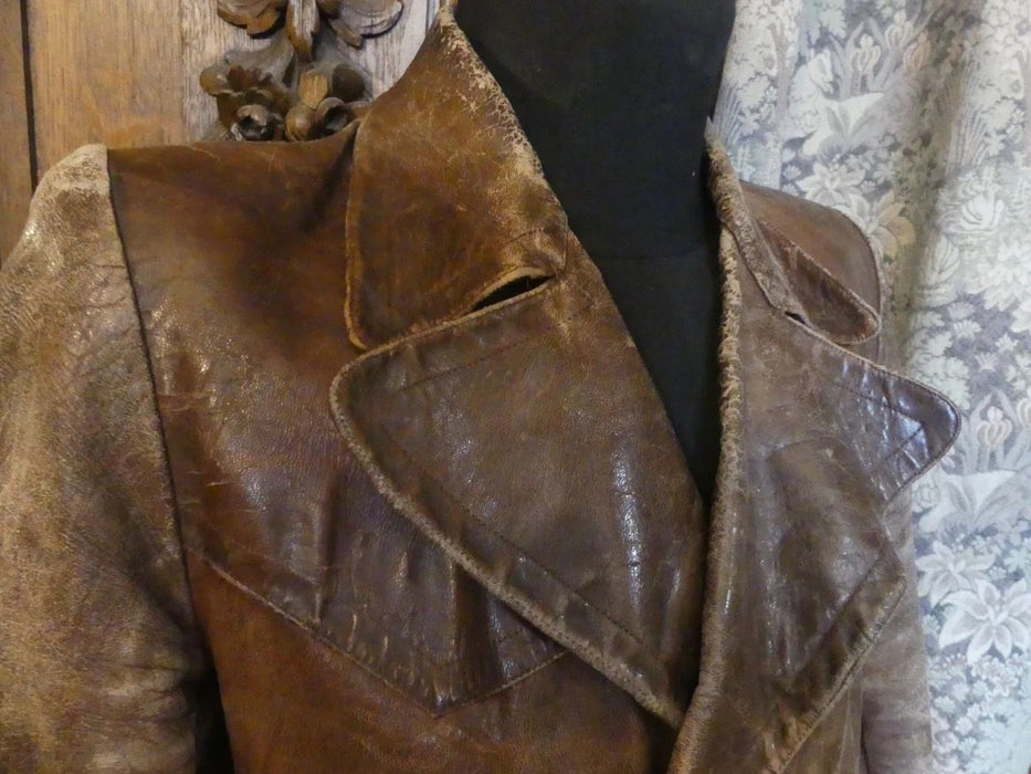Manteau cuir pilote de chasse allemand 1918 WW1
