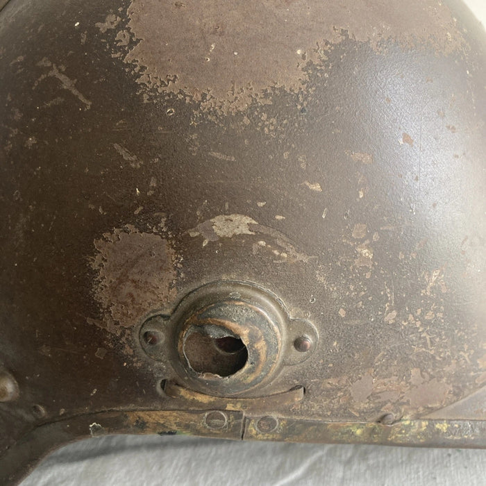 Casque ancien pré-Adrian Scott Bourguignotte WW1 modèle Orient Afrique moutarde