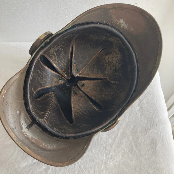 Casque ancien pré-Adrian Scott Bourguignotte WW1 modèle Orient Afrique moutarde