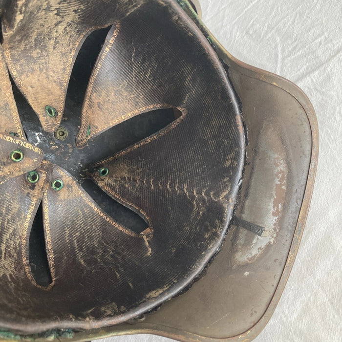 Casque ancien pré-Adrian Scott Bourguignotte WW1 modèle Orient Afrique moutarde
