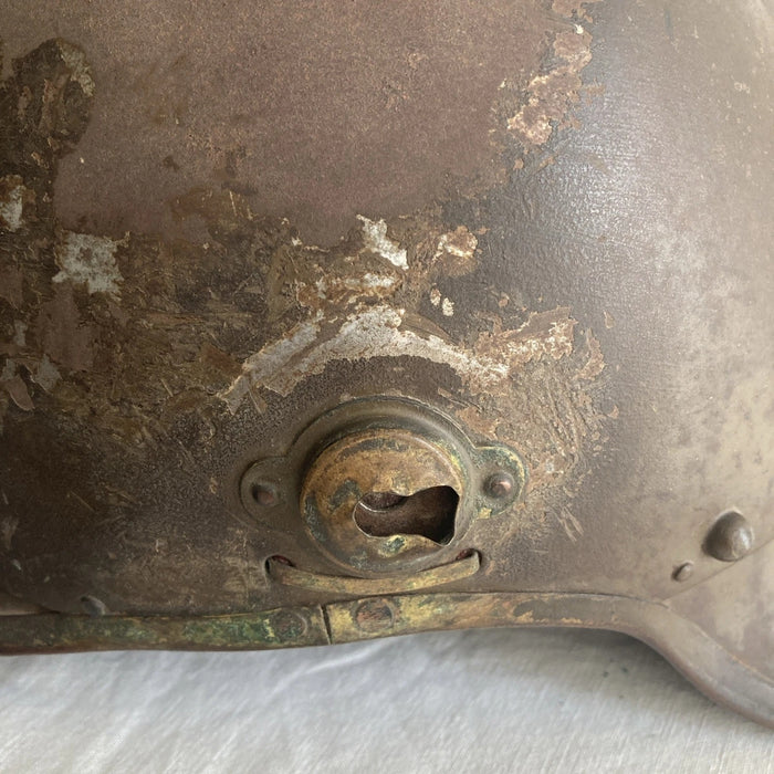 Casque ancien pré-Adrian Scott Bourguignotte WW1 modèle Orient Afrique moutarde