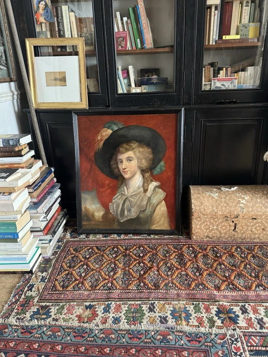 Tableau Ancien, Portrait D’une élégante École Anglaise