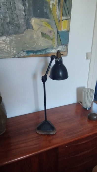Ancienne lampe de bureau GRAS Ravel en acier – Design industriel