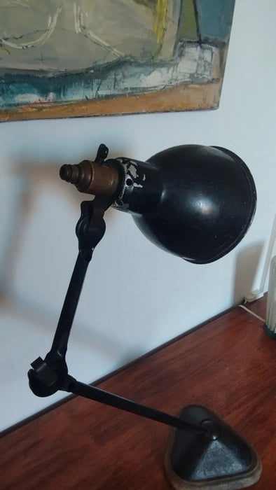 Ancienne lampe de bureau GRAS Ravel en acier – Design industriel