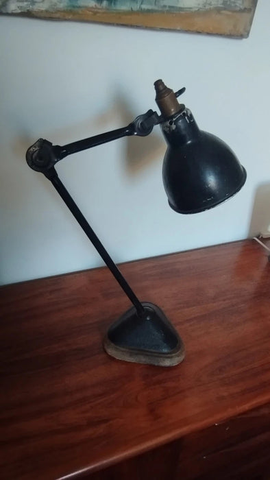 Ancienne lampe de bureau GRAS Ravel en acier – Design industriel