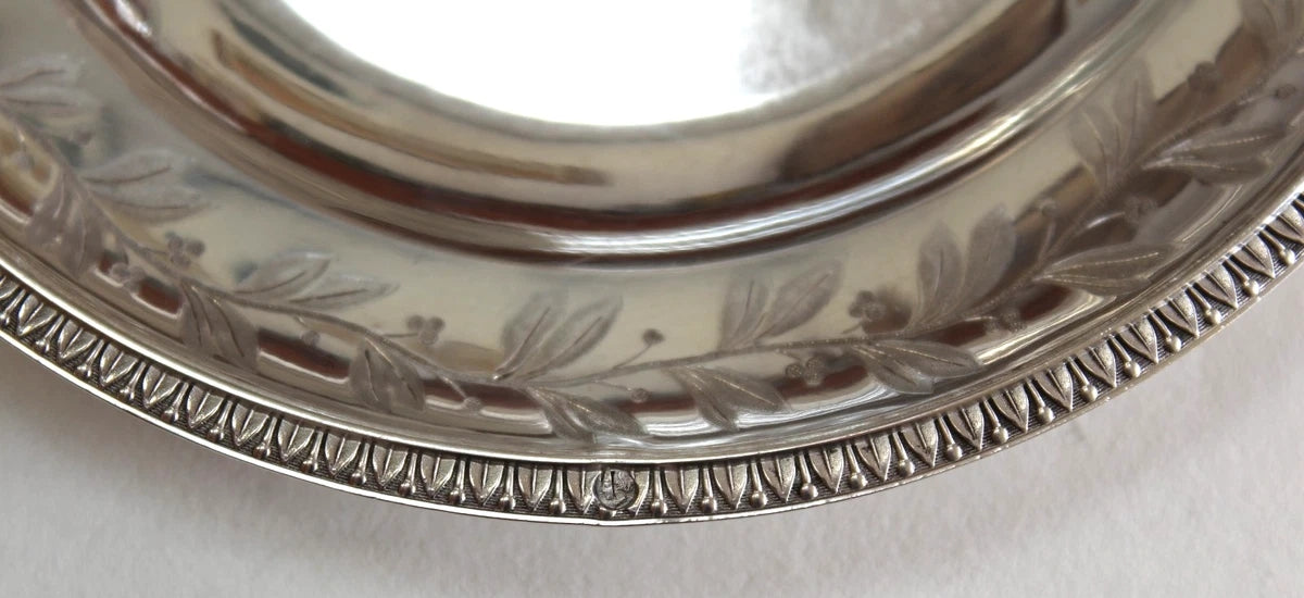 Tasse de Déjeuner XIXe en Argent Massif Vieillard avec Sous Tasse