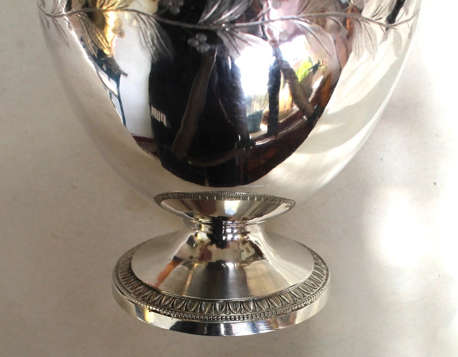 Tasse de Déjeuner XIXe en Argent Massif Vieillard avec Sous Tasse
