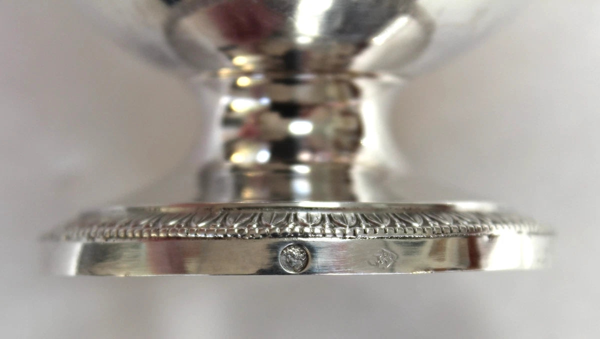 Tasse de Déjeuner XIXe en Argent Massif Vieillard avec Sous Tasse