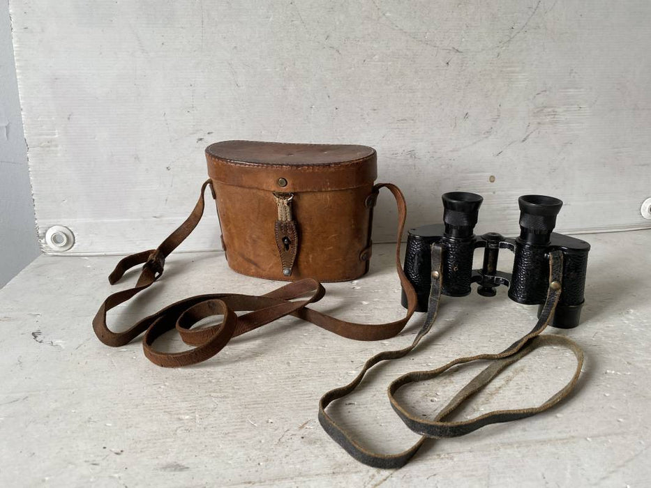 Jumelles Militaires Françaises 6x30 Modèle 1910 avec Étui en Cuir d'Origine