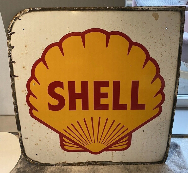 Plaque émaillée Shell Enseigne vintage Circa 1950/1960