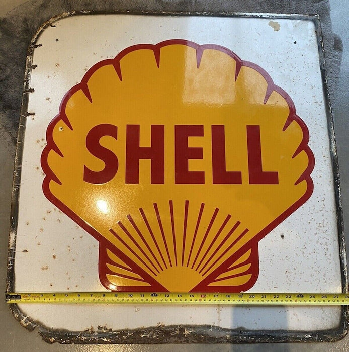 Plaque émaillée Shell Enseigne vintage Circa 1950/1960