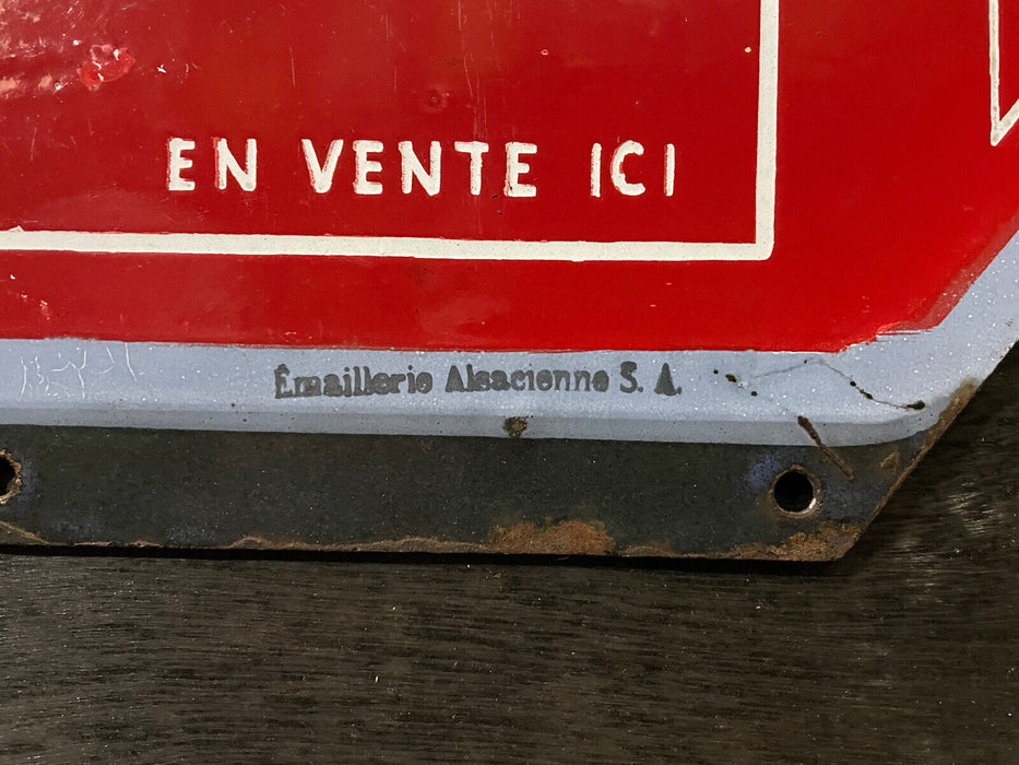 Ancienne plaque émaillée huile Antar double face années 50