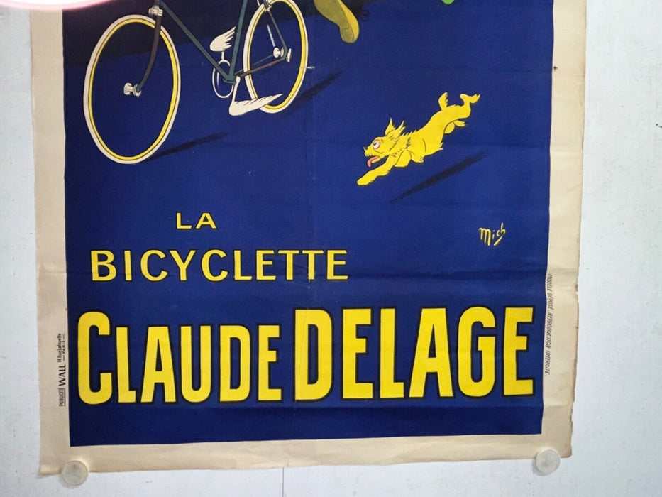 Affiche publicitaire ancienne Claude Delage  La Bicyclette